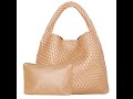 Luxury Woven Leather Women Large Shoulder Tote Bag - lorvella