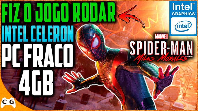 Spider Man Remastered Novo Update No PC FRACO 4gb de RAM Intel Celeron Sem  Placa de Vídeo - Miranha 