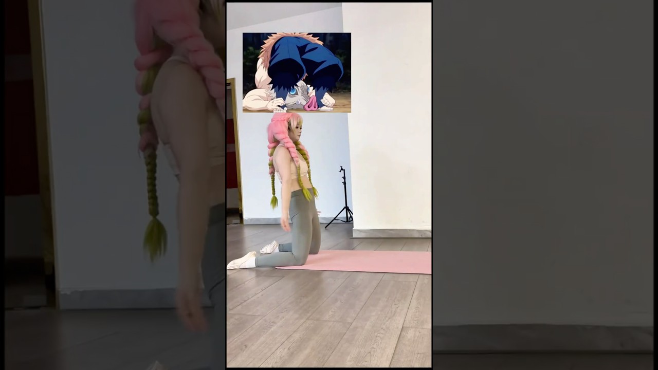 Mitsuri's Workout Moment #anime #game #fyp #kimetsunoyaiba #cosplay #cosplayer #girl #cosplaygirl