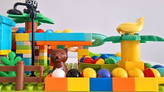 Satisfying Marble Run ASMR ☆ LEGO Duplo Building Blocks ☆ Rolling Marble Balls Course ☆ STEM