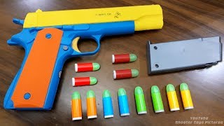 Realistic Toy Gun Size 1:1 Scale .45 ACP COLT  Smith Wesson Model Toy  Rubber Bullet Toy Pistol