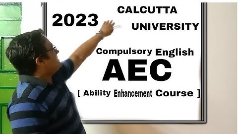Calcutta University Syllabus 2023||Compulsory English AEC||SEMESTER -1