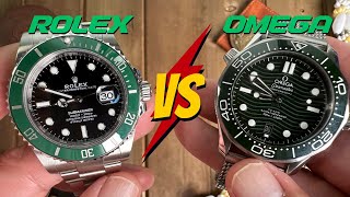 Finally an Answer! Which one is Better?? Rolex Submariner vs Omega Seamaster Starbucks Seaweed watch