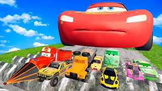 Big & Small Lighting Mcqueen and pixar cars vs sponge bob vs speed bump in BeamNG Drive screenshot 2