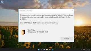 Fix Error 0x800700ce, the Filename or Extension Is Too Long [Tutorial]