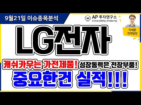 LG전자(066570) - 캐쉬카우는 가전제품!!! 성장동력은 전장부품!! 중요한건 실적!!!