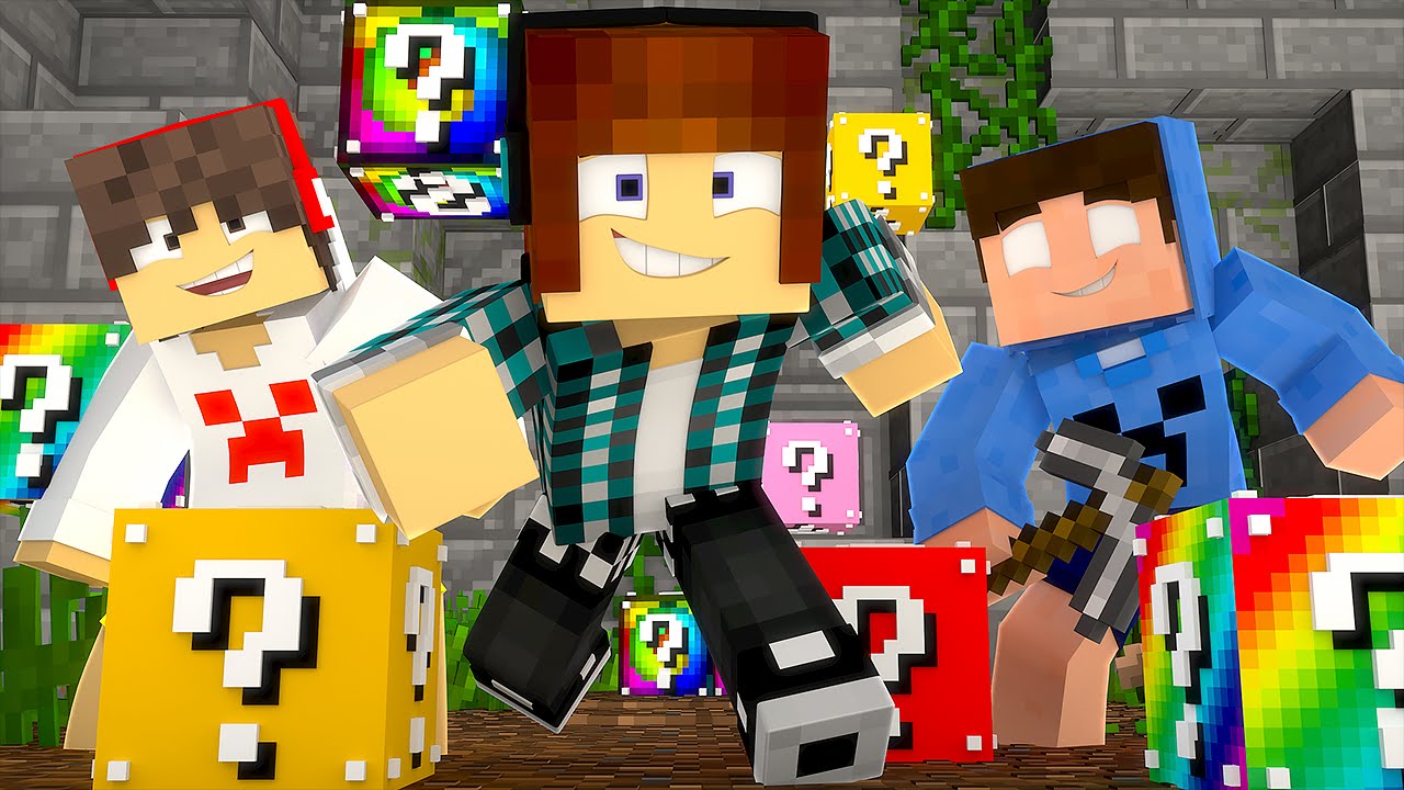 Minecraft: LUCKY BLOCK DE VARIAS CORES !! (Corrida de 