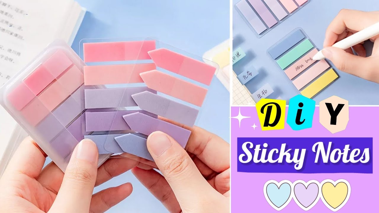 How to make sticky notes (without double sided tape) at your home _ DIY Sticky  notes 