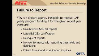 Webinar: NTD 2022 Safety and Security Non-Rail Mode Reporting 101221