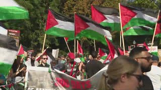 Pro-Palestinian protestors begin march from Union Park on Day 3 of DNC in Chicago