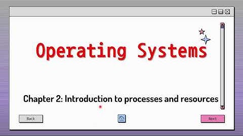 Operating Systems: Chapter 2. Introduction to processes and resources. Part 1