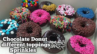 Chocolate Donut different toppings Sprinkles by mhelchoice Madiskarteng Nanay