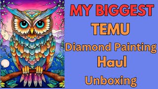 My Biggest TEMU Diamond Painting Haul  Unboxing  Diamond Art