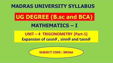 Unit - 4 Trigonometry Part-1