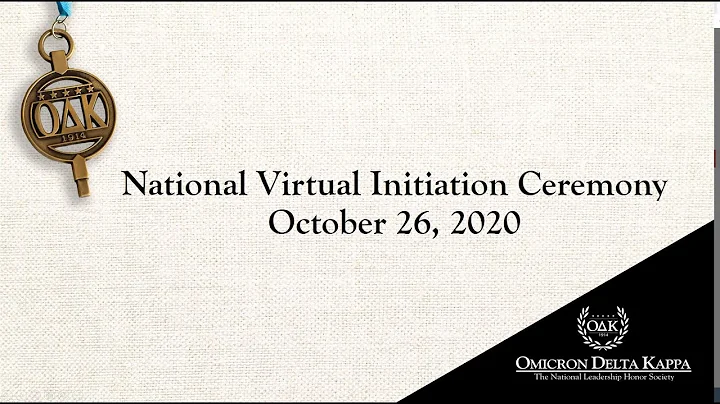 National Virtual Initiation Ceremony October 26, 2...