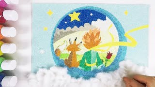 Drawing the Little Prince on the Clouds with Sand and Cotton