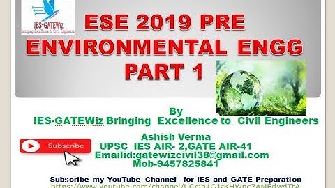 ESE2019 Pre Environmental Engineering|Detailed Explanations|Part 1|IES-GATEWiz