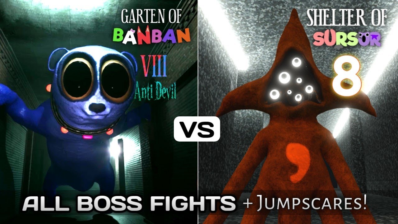 GARTEN OF BANBAN 8 vs SHELTER OF SURSUR 8 ALL BOSS FIGHTS + JUMPSCARES