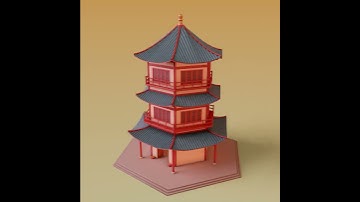Stylized Chinese Temple 02 #animation #3dmodeler #3danimation #3dmodellers  #blender #3dmodelling
