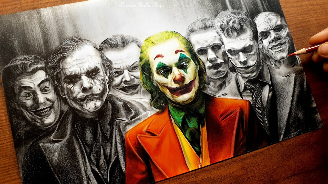 JOKER Drawing - all 7️⃣ jokers 🃏 - Pritam Saha Arts - YouTube