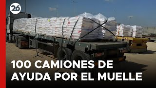 MEDIO ORIENTE | Entraron más de 100 camiones de ayuda por el muelle flotante de EEUU