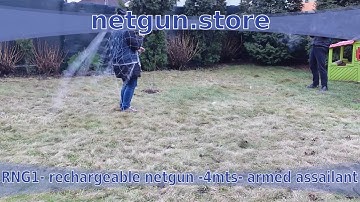 Rechargeable netgun against armed assailant