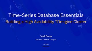 TSDB Essentials - Building a High Availability TDengine Cluster