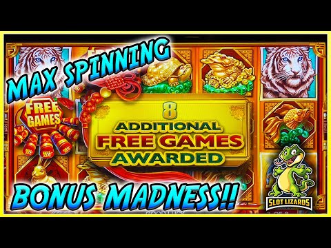 MAX SPINNING BONUS MADNESS!!! Super Fun Retrigger Mighty Cash Tiger Roars Slot Machine Session