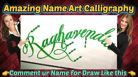 Raghavendra Name Signature Calligraphy Status | How to Draw, Cursive Calligraphy with Cut Marker