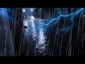 Rain with Heavy Thunder at Night, Quiet Village Road - Thunderstorm Rain Sounds for Sleep Relax ASMR