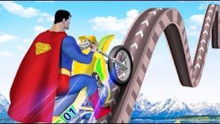 ► Motor Bike Stunts Master | Superhero Hulk Tricky Bike Stunt Rider Android Gameplay screenshot 5