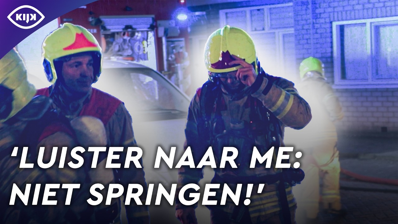 Bewoners SPRINGEN uit BRANDENDE WONING | Als de Brandweer | KIJK