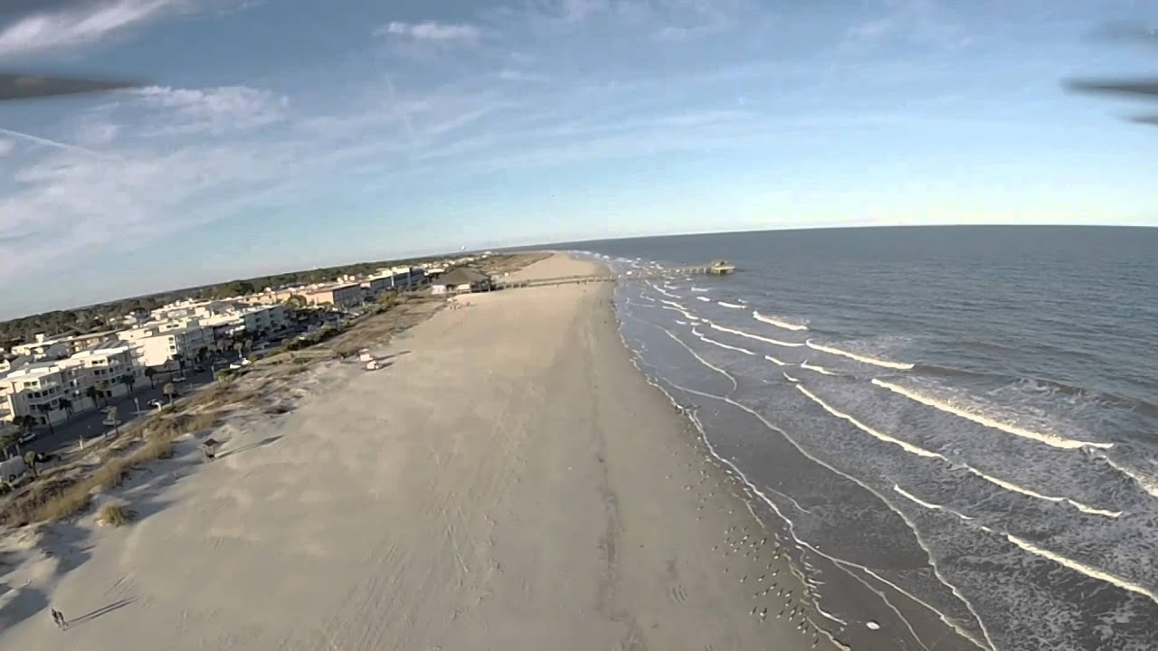 Flying My AreoQuad Quadcopter at the beach on Tybee Island,