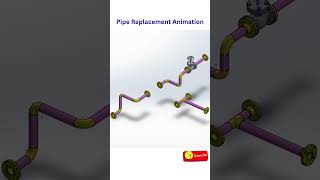 Pipe Replacement Animation #solidworks #short #freecad #advance #3danimation