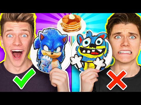 Minecraft NOOB vs PRO: Pancake Art Challenge!! How To Make Sonic vs Knuckles & Poppy Playtime CATNAP