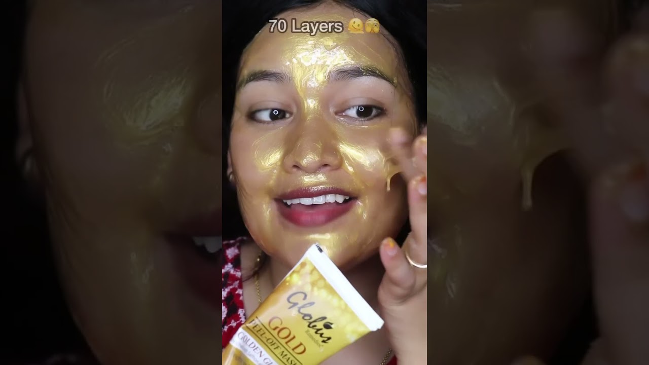 🎭😱100 Layers Challenge🤯 *Gold Peel Off* Mask🌟 