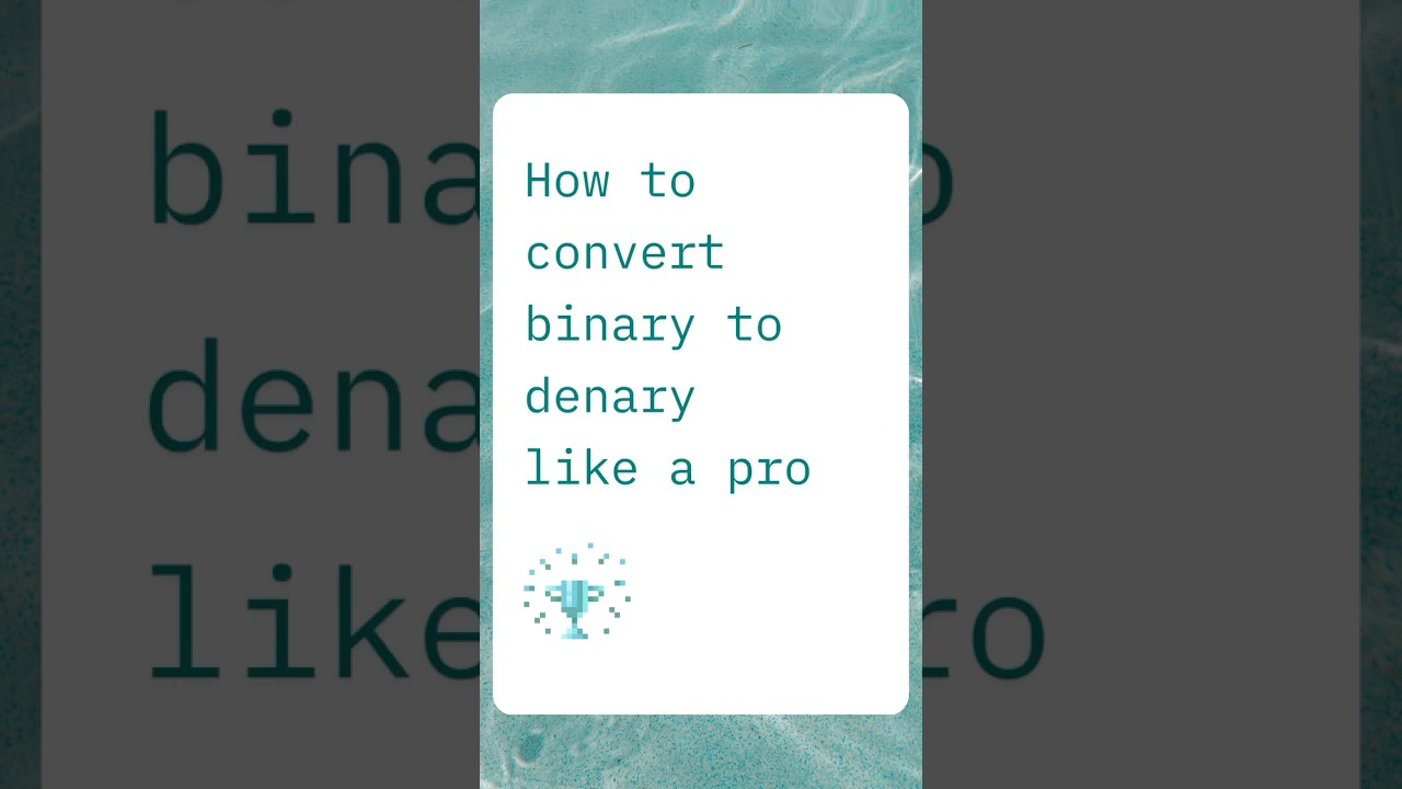 how to convert an 8-bit binary to a denary in 00110001 seconds