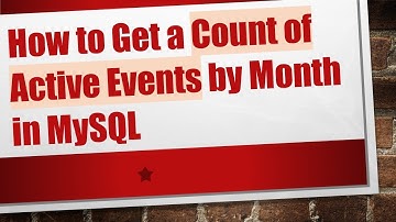How to Get a Count of Active Events by Month in MySQL