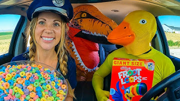 Rubber Ducky Surprises Puppy and Police in Car Ride Chase!