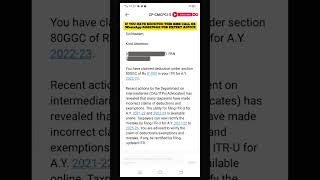 You have claimed deduction under section 80GGC | Donation to political party tax notice