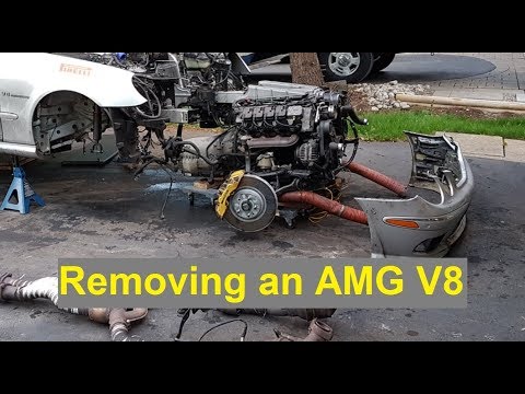 Removing an E55 AMG Engine on the Drive Way