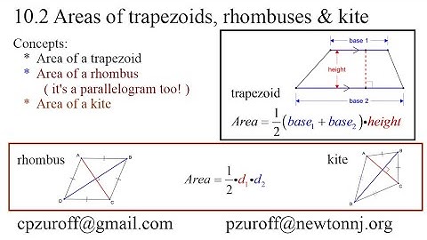 Geometry Ch 10.2 area of trapezoids, rhombuses and kites