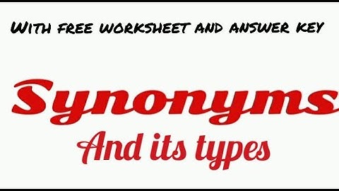 Synonyms and its types| Fully explained| With worksheet and answer key #Learn_U