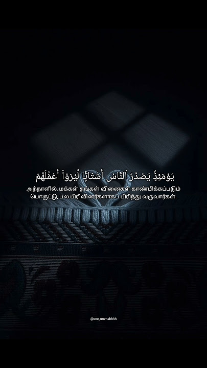 Al Zalzalah 🌸 #quranictranslation #quran #qurantamil #quransurahalfeel #alzalzalah #quranrecitation