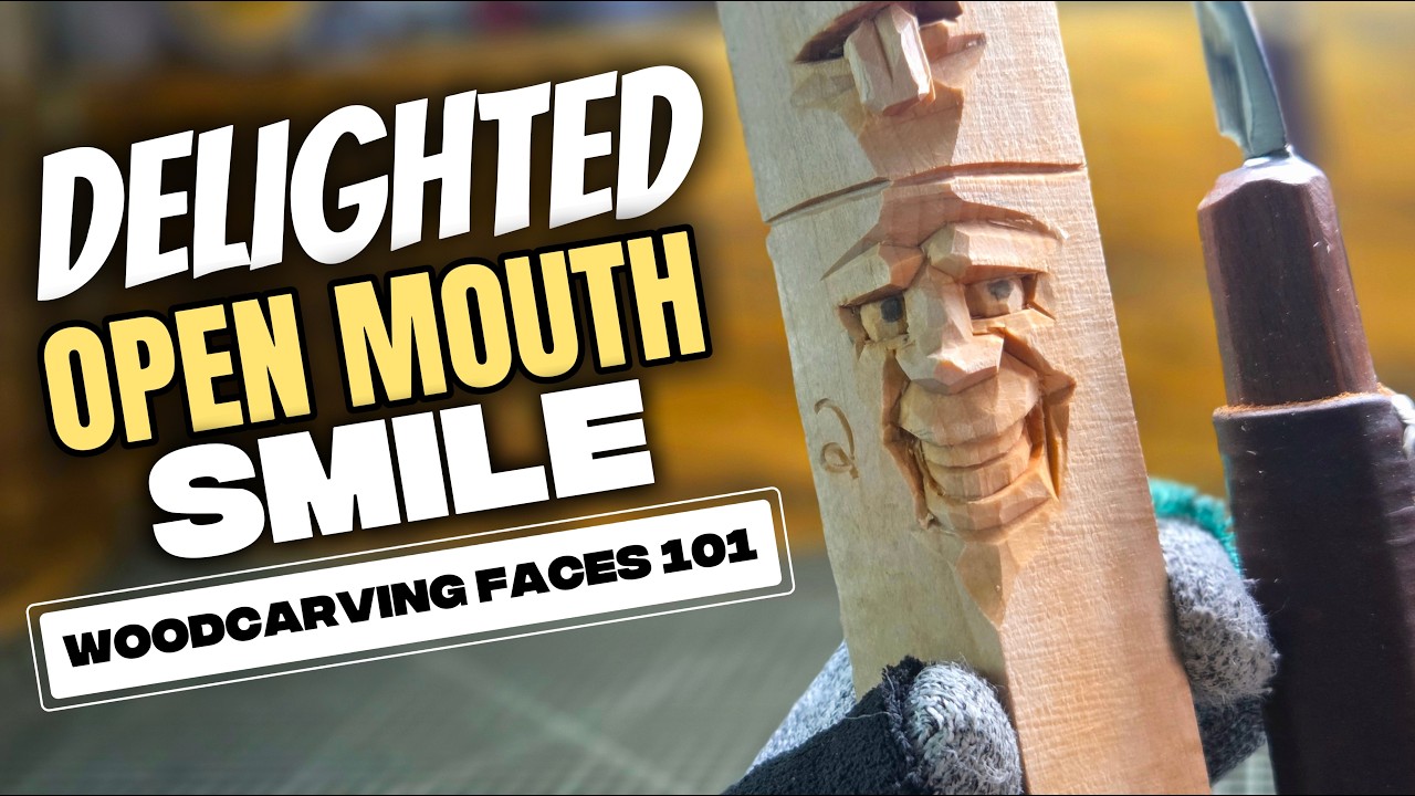 How to carve a Happy Face in Wood -- WoodCarving Faces 101