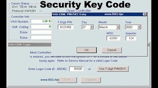 PIN/SKC (Secret Key Code)  to Adapt ECU, new/lost Keys & Accessing other Security Features