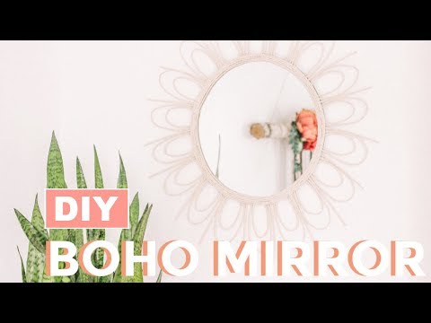 DIY Rattan Style Sunburst Mirror Using Rope!
