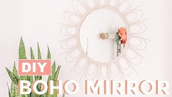 DIY Rattan Style Sunburst Mirror Using Rope!