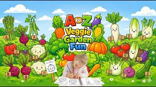 A–Z Veggie Garden Coloring Book for Kids (Ages 3–5) | Printable PDF Alphabet Learning Activity