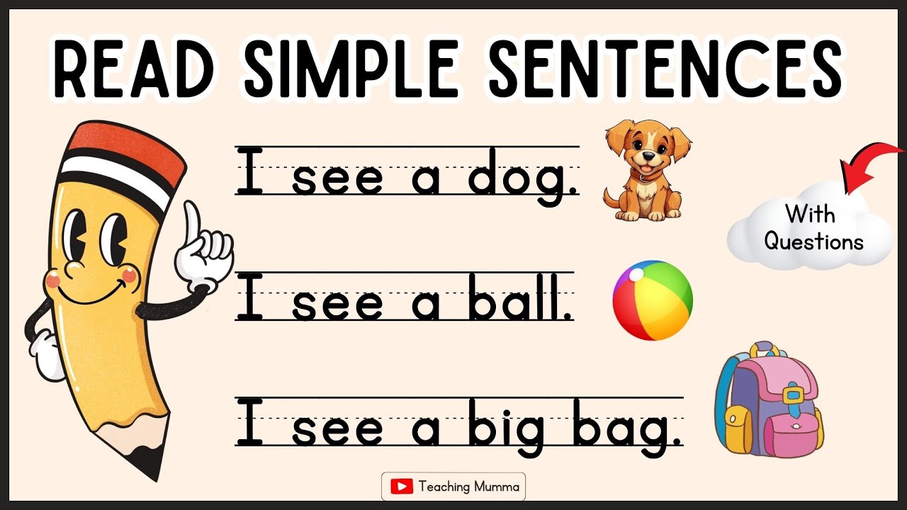 Practice Reading | Simple sentences in English for Kids | Kinder ...